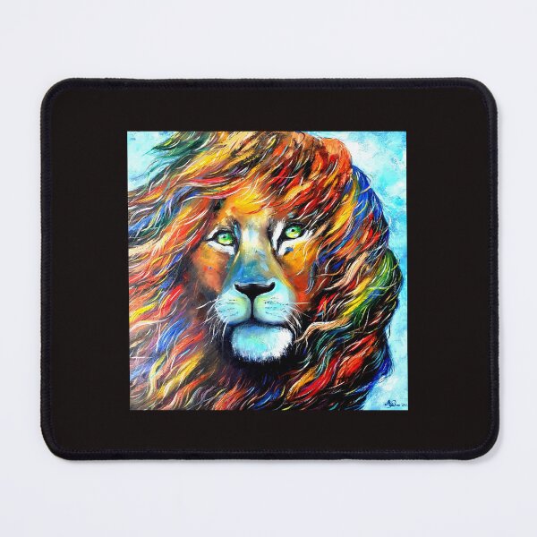 Item preview, Lion Pop Art Style Rainbow hair Animal designed and sold by MariDaniArt.