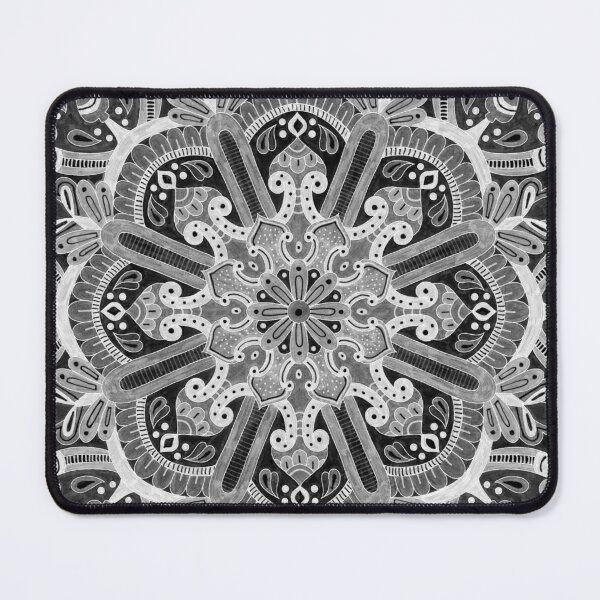 Item preview, Black and White Velvety Mandala designed and sold by Kelly Dietrich Mandala & Fractal Art.