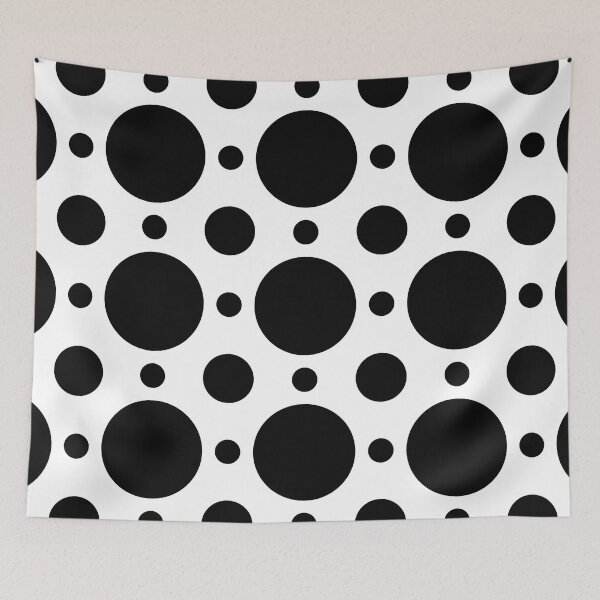 Item preview, Minimal Polka Dots Pattern in Black and White - Many Sizes of Circles - Lightly Optical Illusion designed and sold by Warit THI.