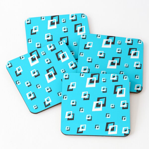 Item preview, Lt Blue Black White Mod Squares designed and sold by Lois Eastlund.