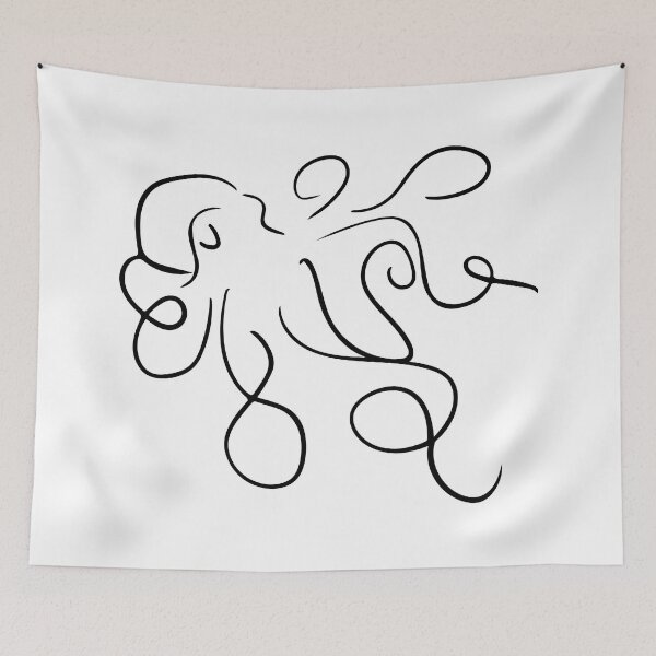 Item preview, Octopus Line Art - Minimalist designed and sold by Zcared.