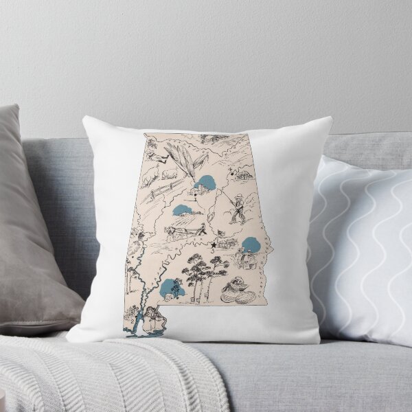 Item preview, Alabama Vintage Picture Map designed and sold by surgedesigns.
