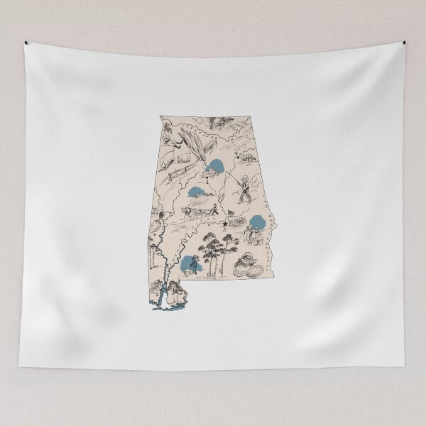 Item preview, Alabama Vintage Picture Map designed and sold by surgedesigns.