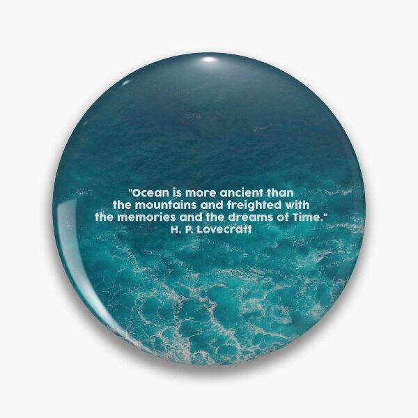 Item preview, Blue Ocean Waves rompiendo Beach H.P. Cita de Lovecraft - Agua de mar designed and sold by SmallOrbit.