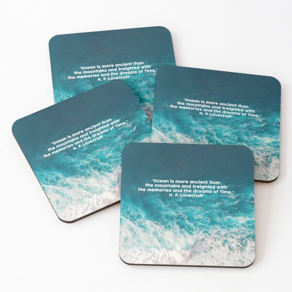 Item preview, Blue Ocean Waves rompiendo Beach H.P. Cita de Lovecraft - Agua de mar designed and sold by SmallOrbit.