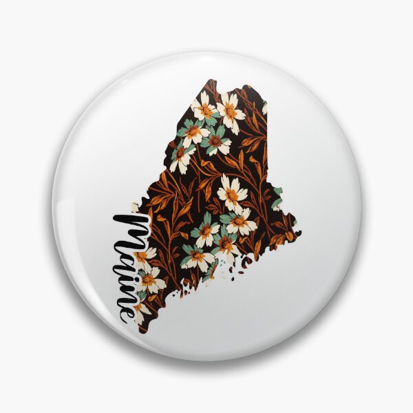 Item preview, Floral Map of USA States Maine - Map of Maine designed and sold by AmethystMurad.