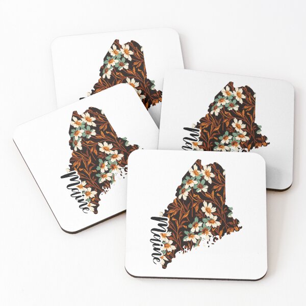 Item preview, Floral Map of USA States Maine - Map of Maine designed and sold by AmethystMurad.