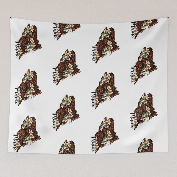 Item preview, Floral Map of USA States Maine - Map of Maine designed and sold by AmethystMurad.