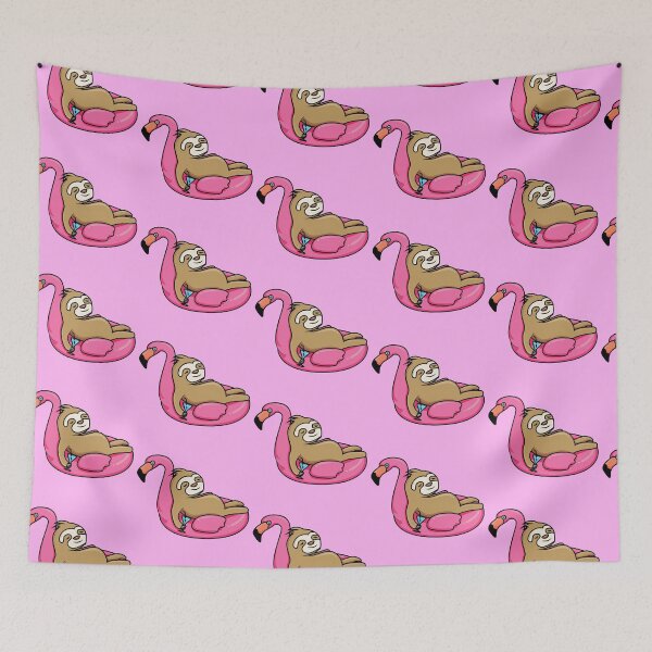 Item preview, Cute Sloth Chilling on a Flamingo Pool Float designed and sold by TheEndlessStore.