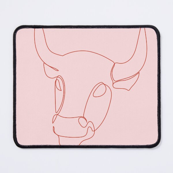 Item preview, Line art pink red bull head cow designed and sold by Tropical Arts.