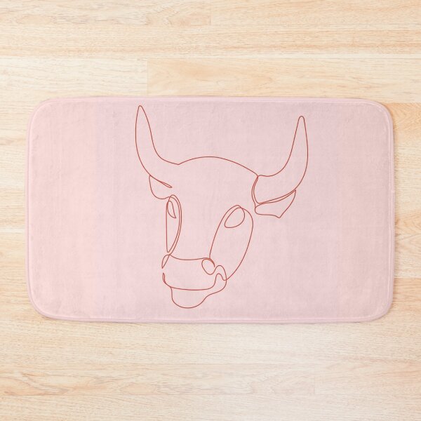 Item preview, Line art pink red bull head cow designed and sold by Tropical Arts.