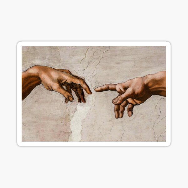 Michelangelo - Hands of God the Father and Adam, Sistine Chapel Ceiling Sticker