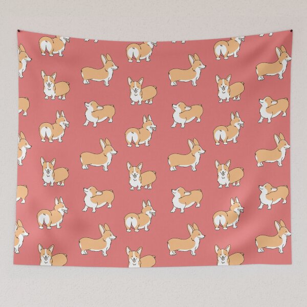 Item preview, Corgi butt dog bone pattern happy boy female male girl red designed and sold by SmallOrbit.
