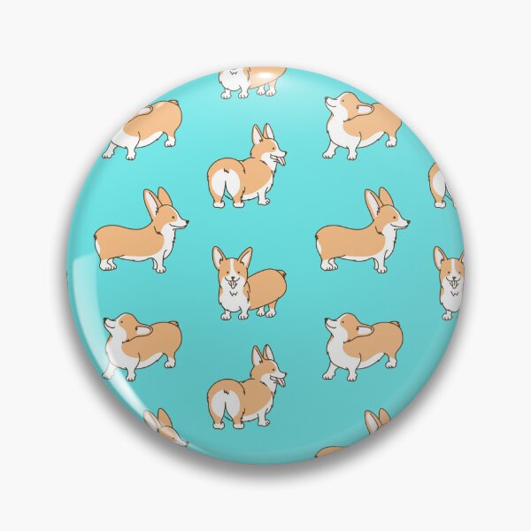 Artikelvorschau, Corgi Hintern Hundeknochenmuster glücklicher Junge weibliches männliches Mädchen blaugrün entworfen und verkauft von SmallOrbit.