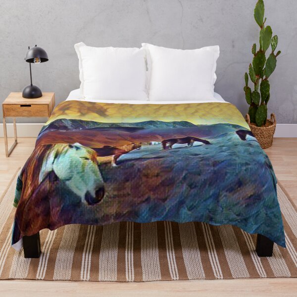 Item preview, A Herd of Horses Grazing on a Hill designed and sold by No1Equestrian.