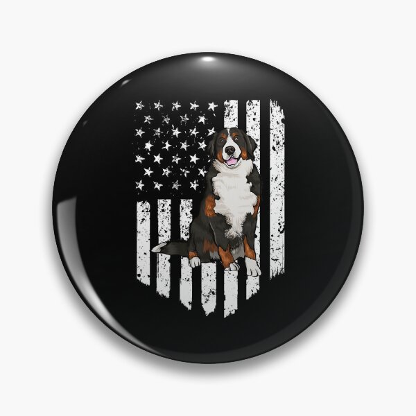 Item preview, Black White American Flag Bernese Mountain Dog 4th Of July designed and sold by HardiKel.
