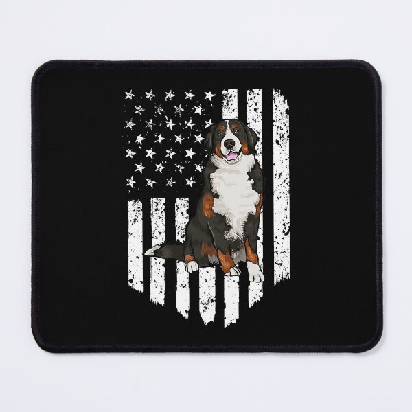 Item preview, Black White American Flag Bernese Mountain Dog 4th Of July designed and sold by HardiKel.