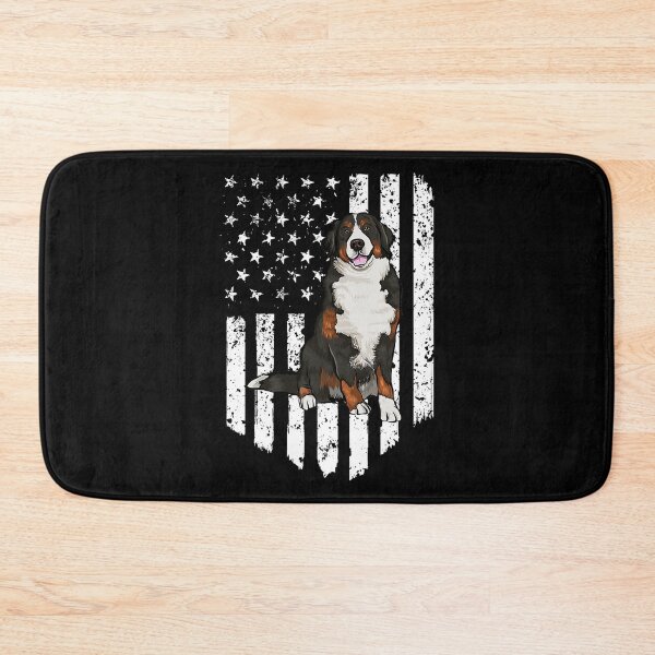 Item preview, Black White American Flag Bernese Mountain Dog 4th Of July designed and sold by HardiKel.