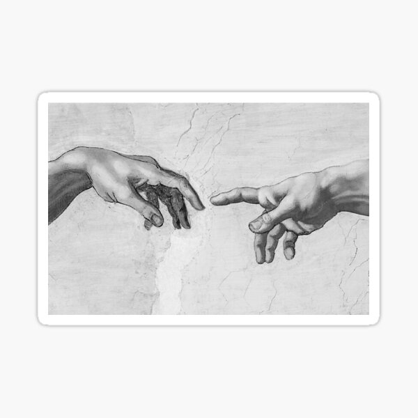 Michelangelo - Hands of God the Father and Adam, Sistine Chapel Ceiling Sticker