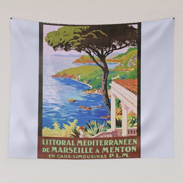 Item preview, Vintage Cote d'Azur French travel ad designed and sold by aapshop.