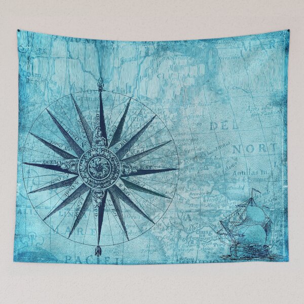 Item preview, Vintage Nautical Navigation Compass Map designed and sold by Blok45.