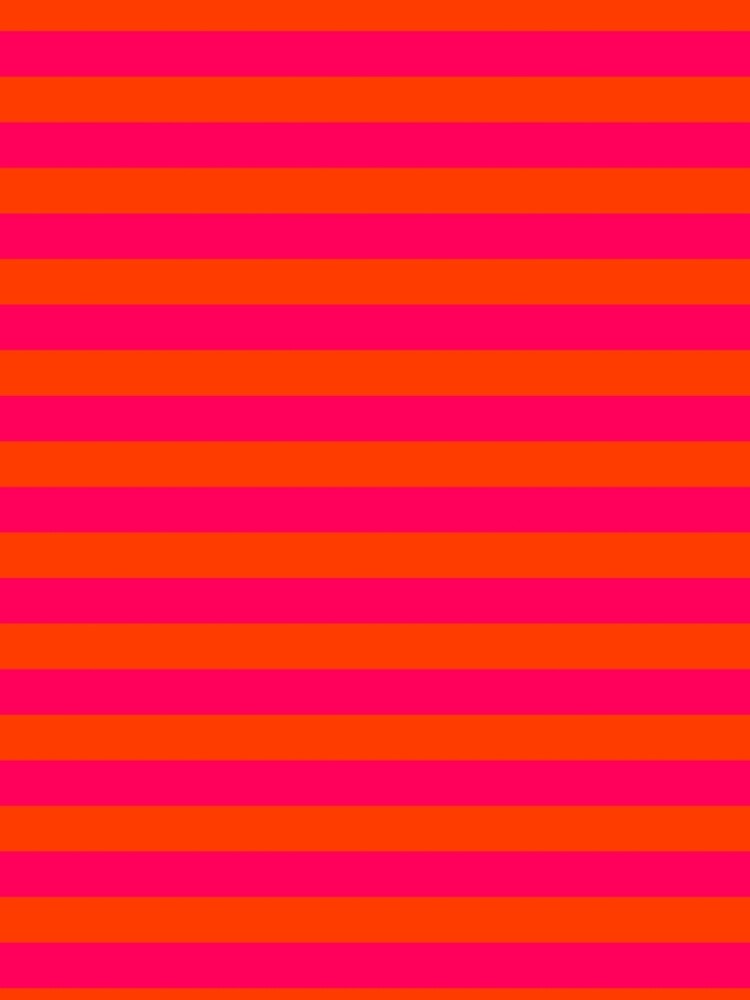 Disover Orange Pop and Hot Neon Pink Horizontal Stripes Leggings