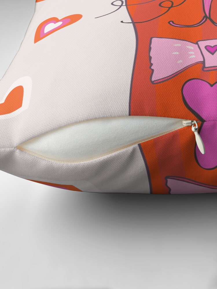 Thumbnail 2 of 4, Pillow, Happy Cat in Cap designed and sold by joanherlinger.