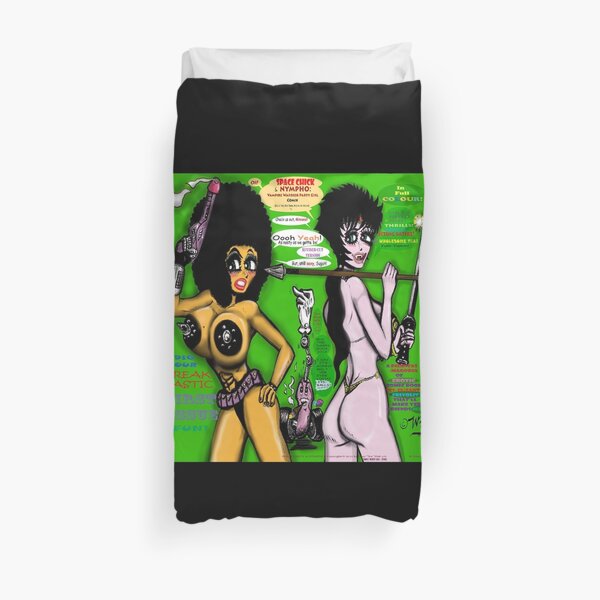Space Chick & Nympho: Vampire Warrior Party Girl Comix #1 - Comic Book Cover Duvet Cover
