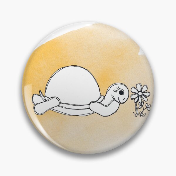 Item preview, Turtle and Flower Watercolor Sketch designed and sold by PeachBabeSuds.