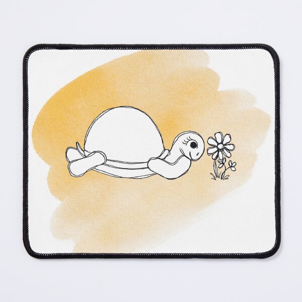 Item preview, Turtle and Flower Watercolor Sketch designed and sold by PeachBabeSuds.