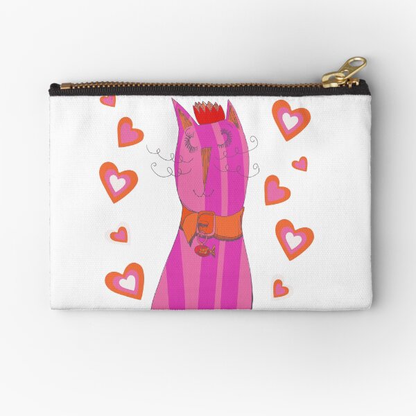 Cat wearing crown Zipper Pouch