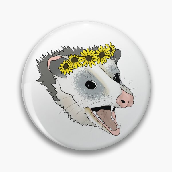 Item preview, Cottagecore Screaming Opossom Sticker designed and sold by KaraJohnsonArt.