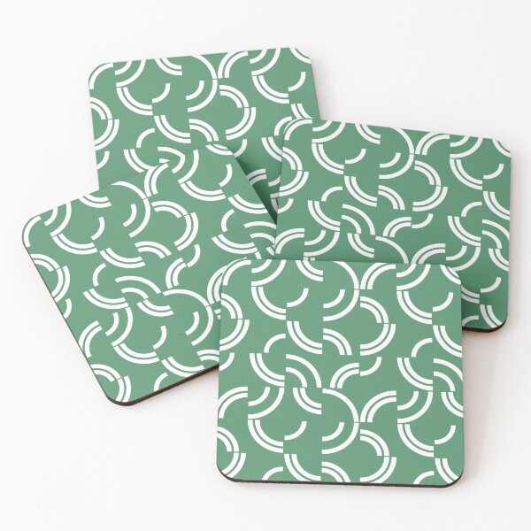 Item preview, White curves on green background designed and sold by BattaAnastasia.