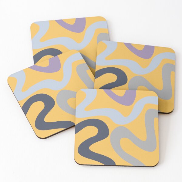 Item preview, Colorful abstract waves - yellow, blue, grey, navy blue, purple designed and sold by BattaAnastasia.