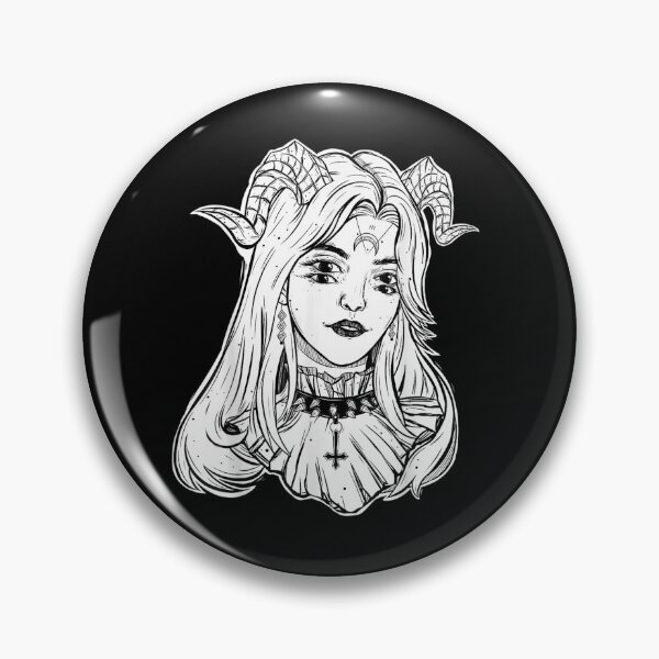 Item preview, Lilith Girl Gothic four eyes horned Witchcraft Black Magic Craft Witch Inverted cross Girl designed and sold by Reign Of Darkness.
