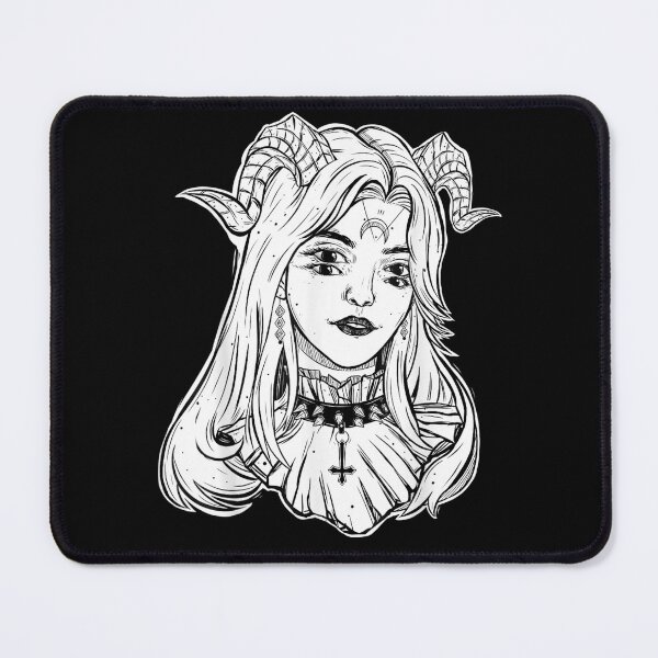 Item preview, Lilith Girl Gothic four eyes horned Witchcraft Black Magic Craft Witch Inverted cross Girl designed and sold by Reign Of Darkness.