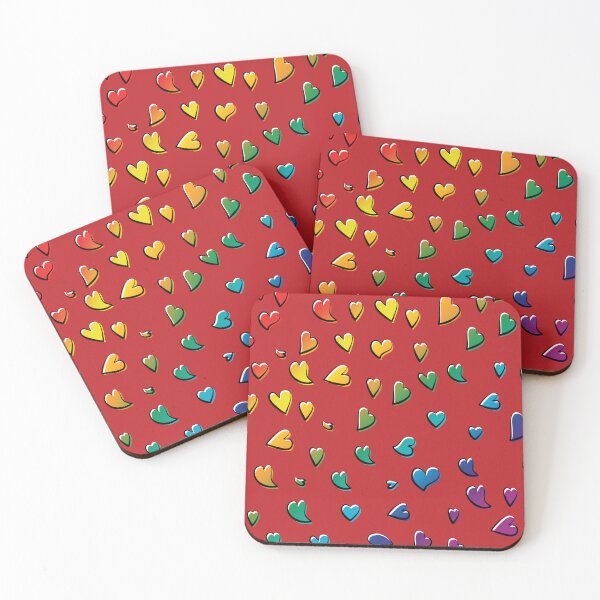 Item preview, Random pattern of rainbow color hearts for peace, love, and lovely times designed and sold by HectorCantres.
