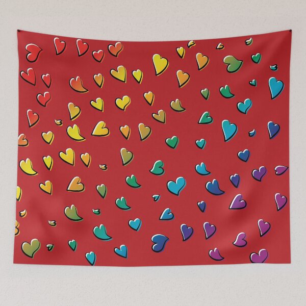 Item preview, Random pattern of rainbow color hearts for peace, love, and lovely times designed and sold by HectorCantres.