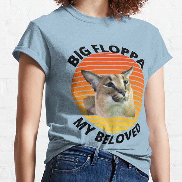 Womens Big Floppa My Beloved Caracal Cat Meme V-Neck T-Shirt