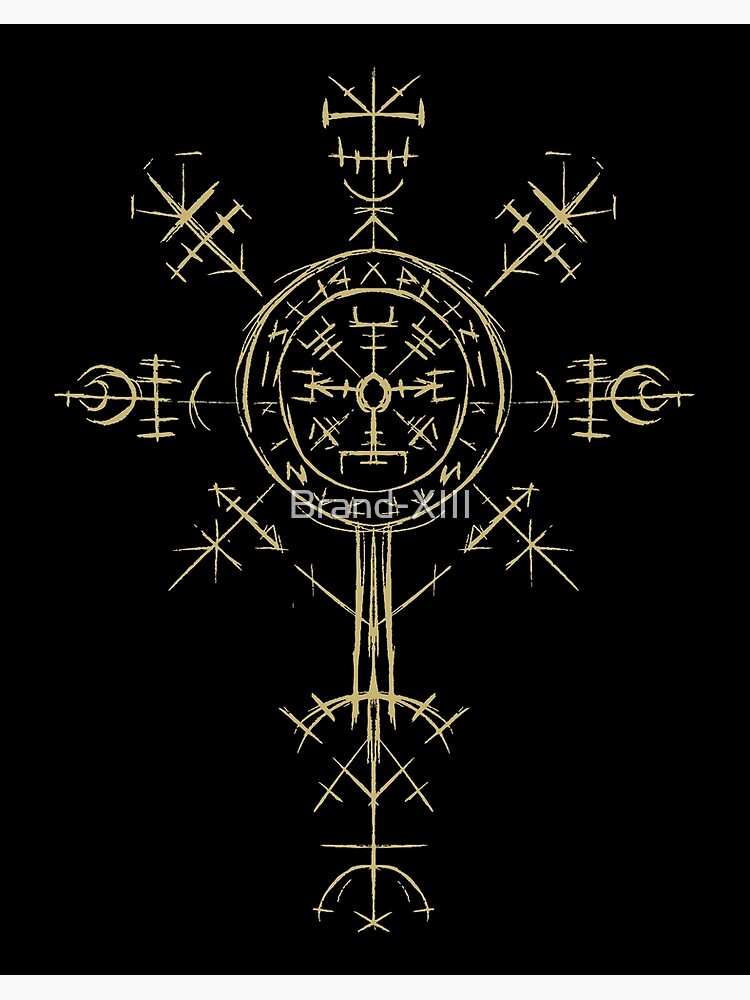 Magic ancient viking art deco vegvisir sign Vector Image