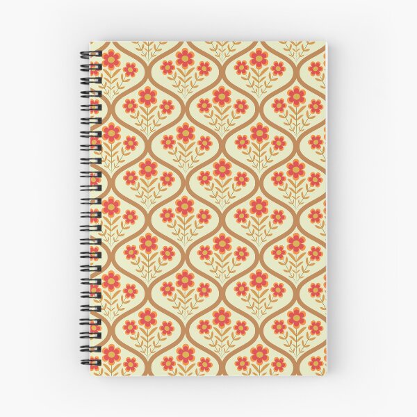 Item preview,  Retro  red flowers  pattern on  big geometric   ogee  shapes  designed and sold by Yasminepatterns .