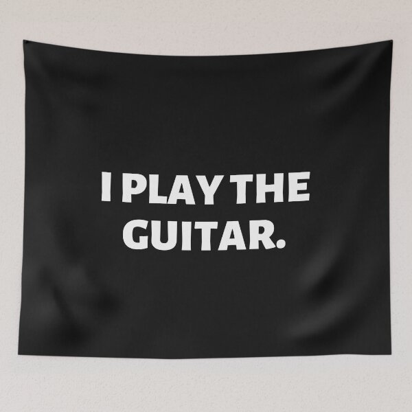 Item preview, Vintage I play the Guitar White bold Typography  designed and sold by garniturex.