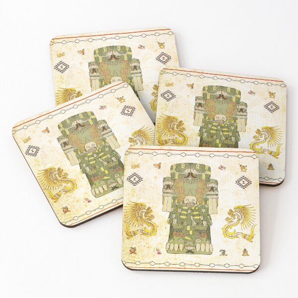 Item preview, Aztec Goddess Coatlicue Mother of the Gods on Amate Paper designed and sold by Aztectees.