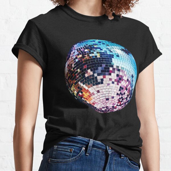 Disco Ball Retro Trendy Baby Tee, Red Coquette Screen Graphic Tshirt, 00s  It Girl Style Clothing, Y2k Graphic Discoball Vintage Inspired Top