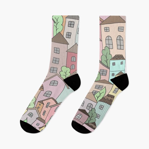 Item preview, Doodle houses seamless pattern (colour palette, color palete) designed and sold by Sanaura.