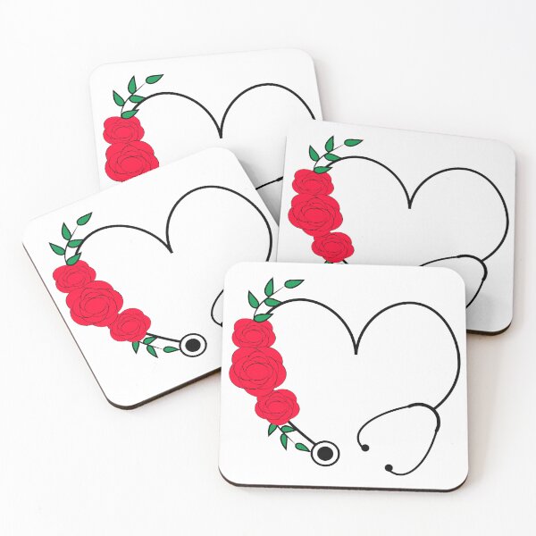 Item preview, Mint Heart Stethoscope Flowers designed and sold by King of Colored Stickers.