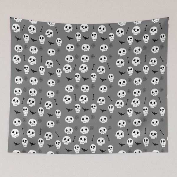 Item preview, Skull and bats Halloween pattern designed and sold by LucyWDesign123.