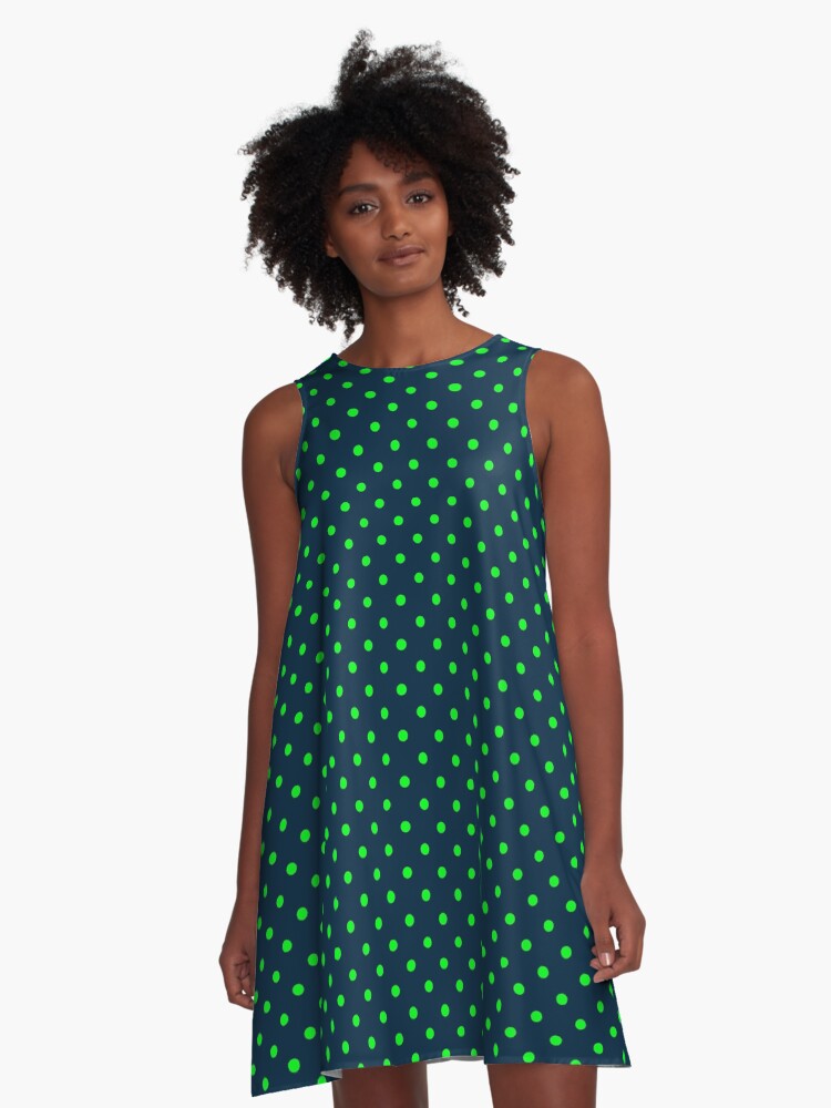 lime green polka dot dress