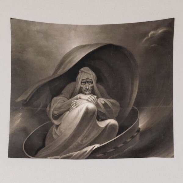 Item preview, "Witch Sailing to Aleppo in a Sieve" 1807 by British Artist Charles Turner  designed and sold by bayberrygal.