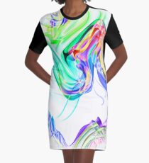 Recycled Smoke Art Design 0417 (6) Graphic T-Shirt Dress